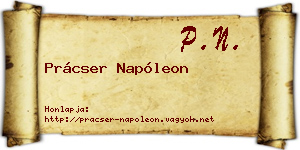 Prácser Napóleon névjegykártya